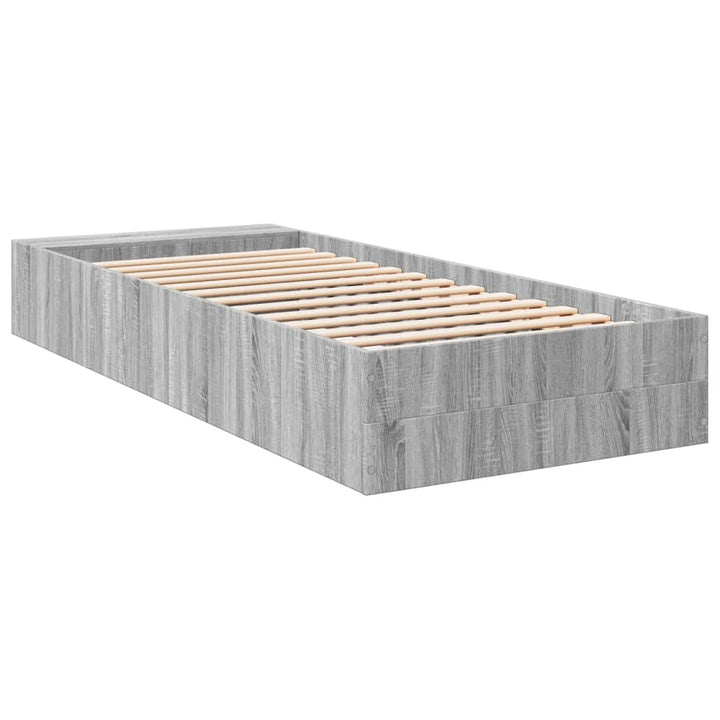 sengeramme 100x200 cm konstrueret træ grå sonoma-eg