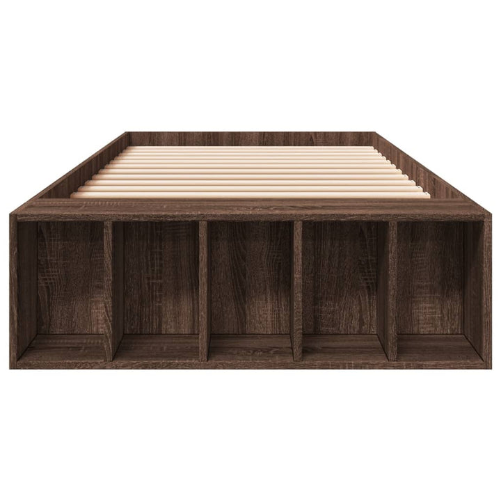 sengeramme 100x200 cm konstrueret træ brun egetræsfarve