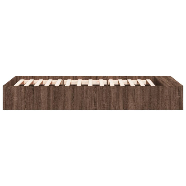 sengeramme 100x200 cm konstrueret træ brun egetræsfarve