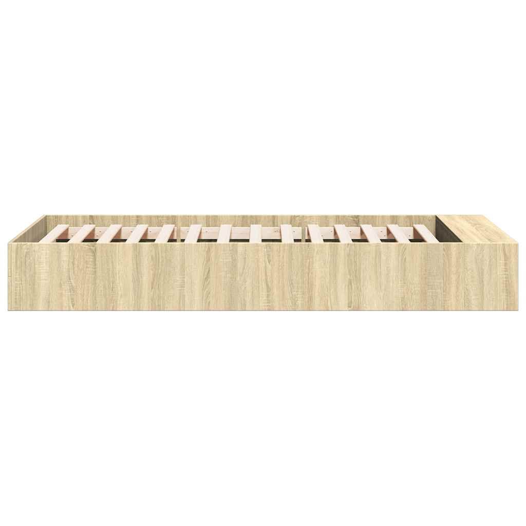 sengeramme 90x200 cm konstrueret træ sonoma-eg