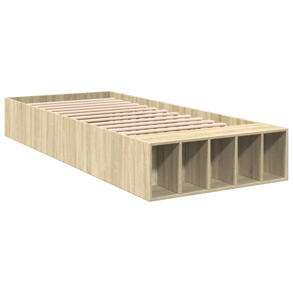 sengeramme 90x190 cm konstrueret træ sonoma-eg