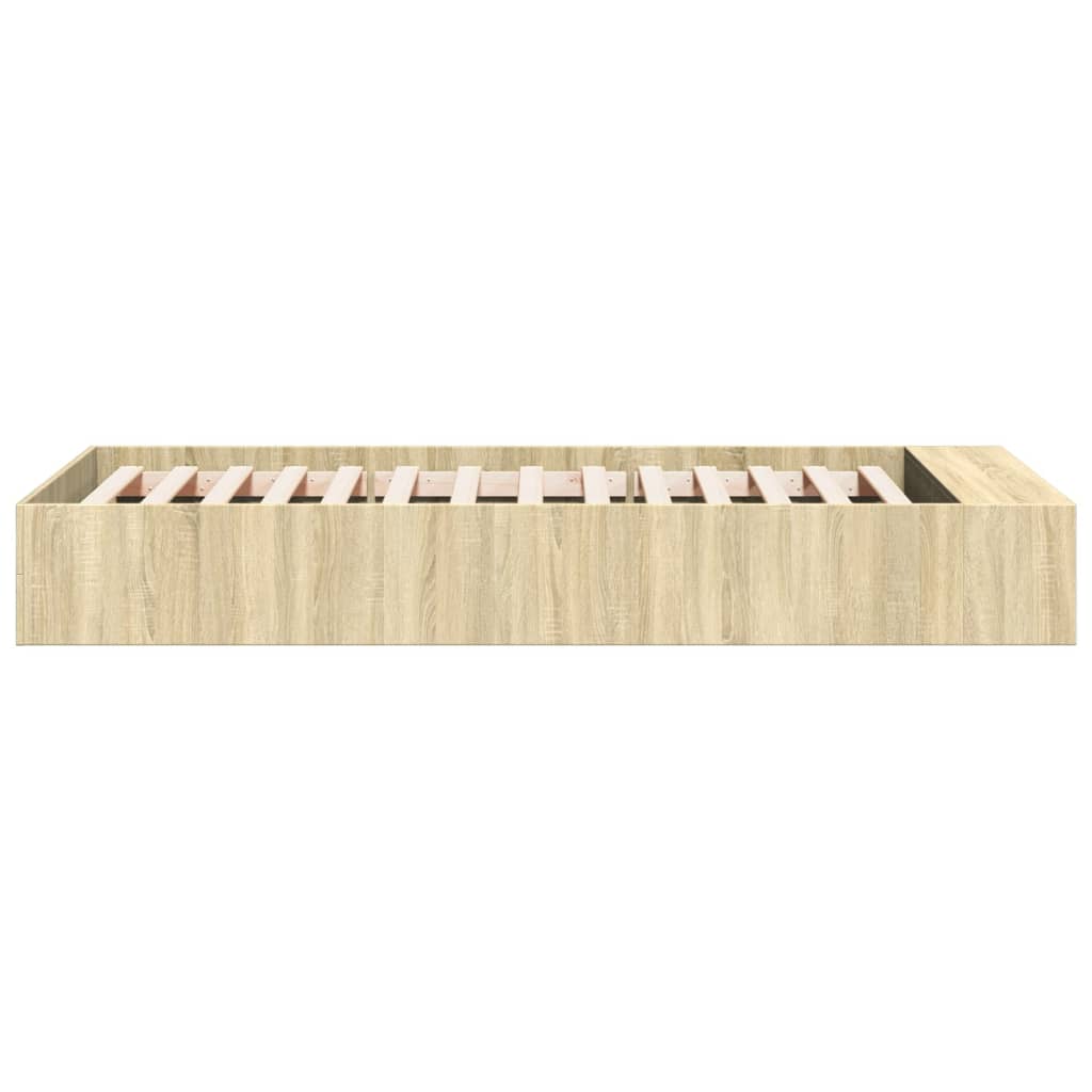 sengeramme 90x190 cm konstrueret træ sonoma-eg