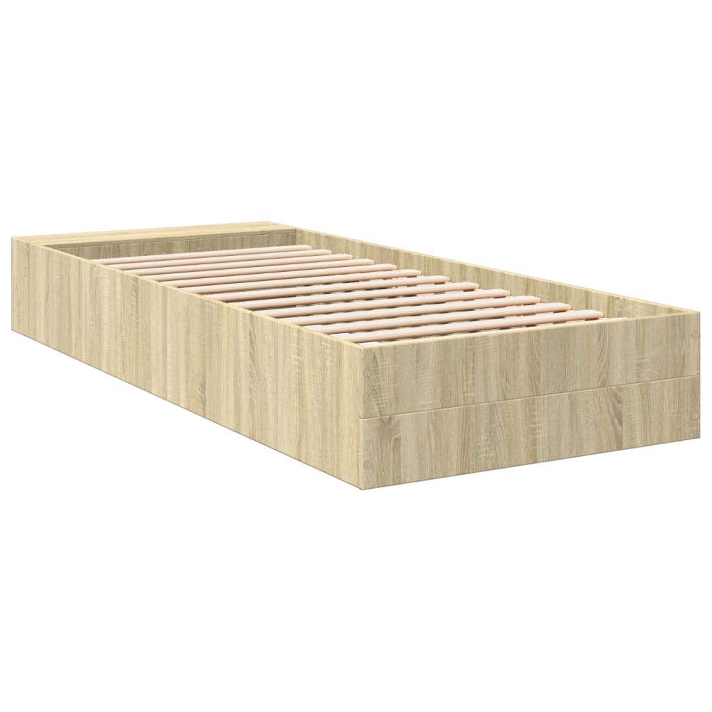 sengeramme 90x190 cm konstrueret træ sonoma-eg