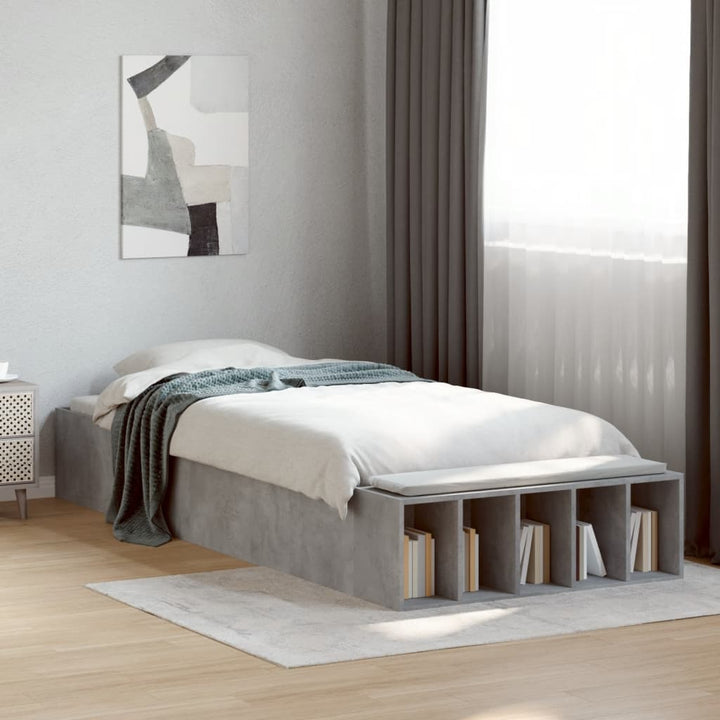 sengeramme 90x190 cm konstrueret træ betongrå
