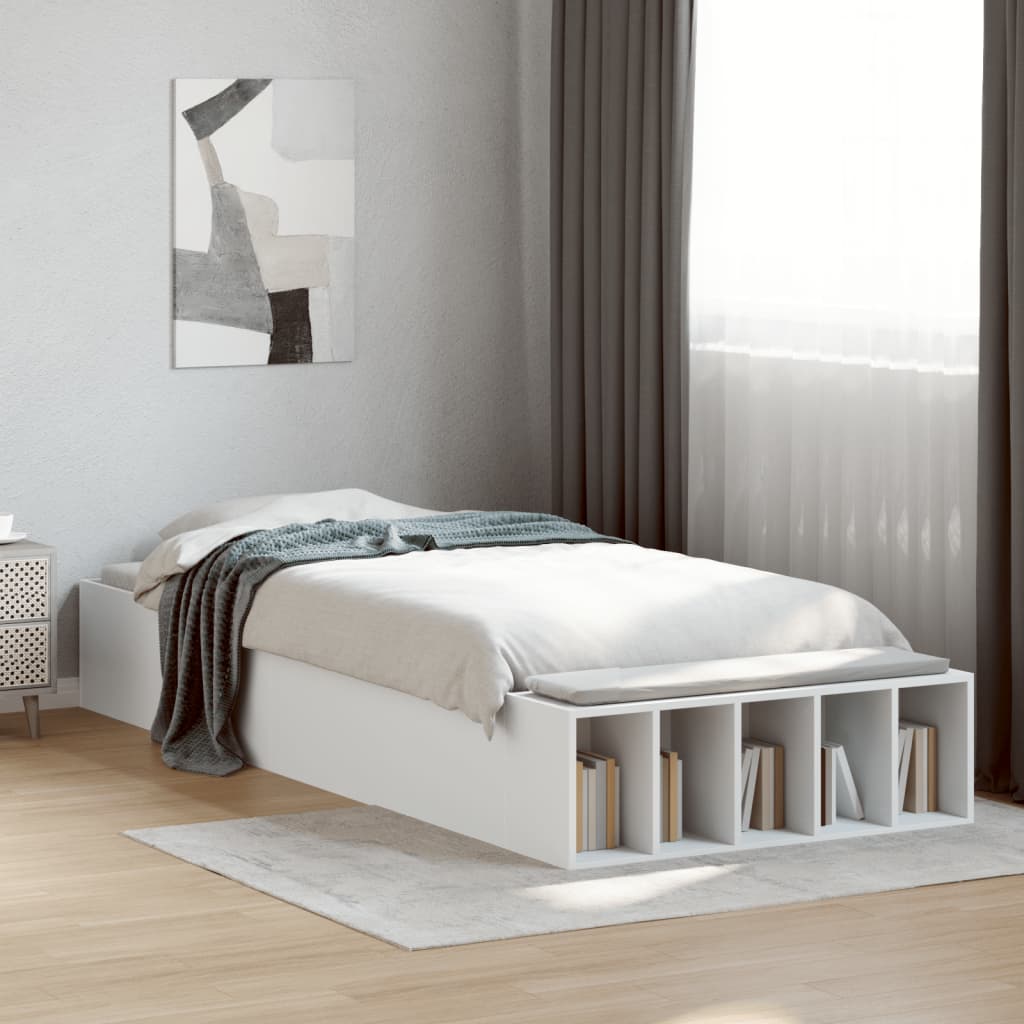 sengeramme 75x190 cm konstrueret træ hvid