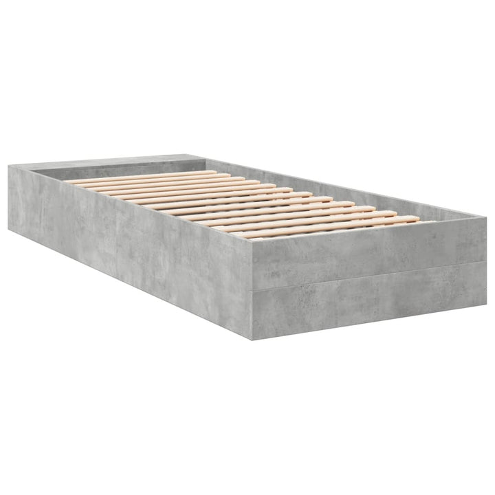 sengeramme 75x190 cm konstrueret træ betongrå