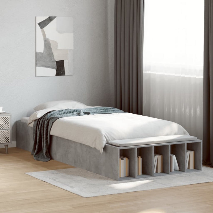 sengeramme 75x190 cm konstrueret træ betongrå