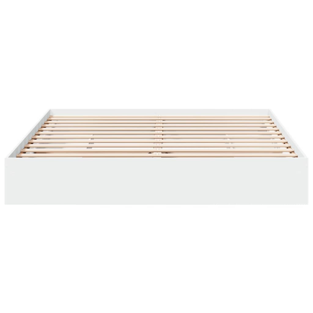 sengeramme med skuffer 200x200 cm konstrueret træ hvid