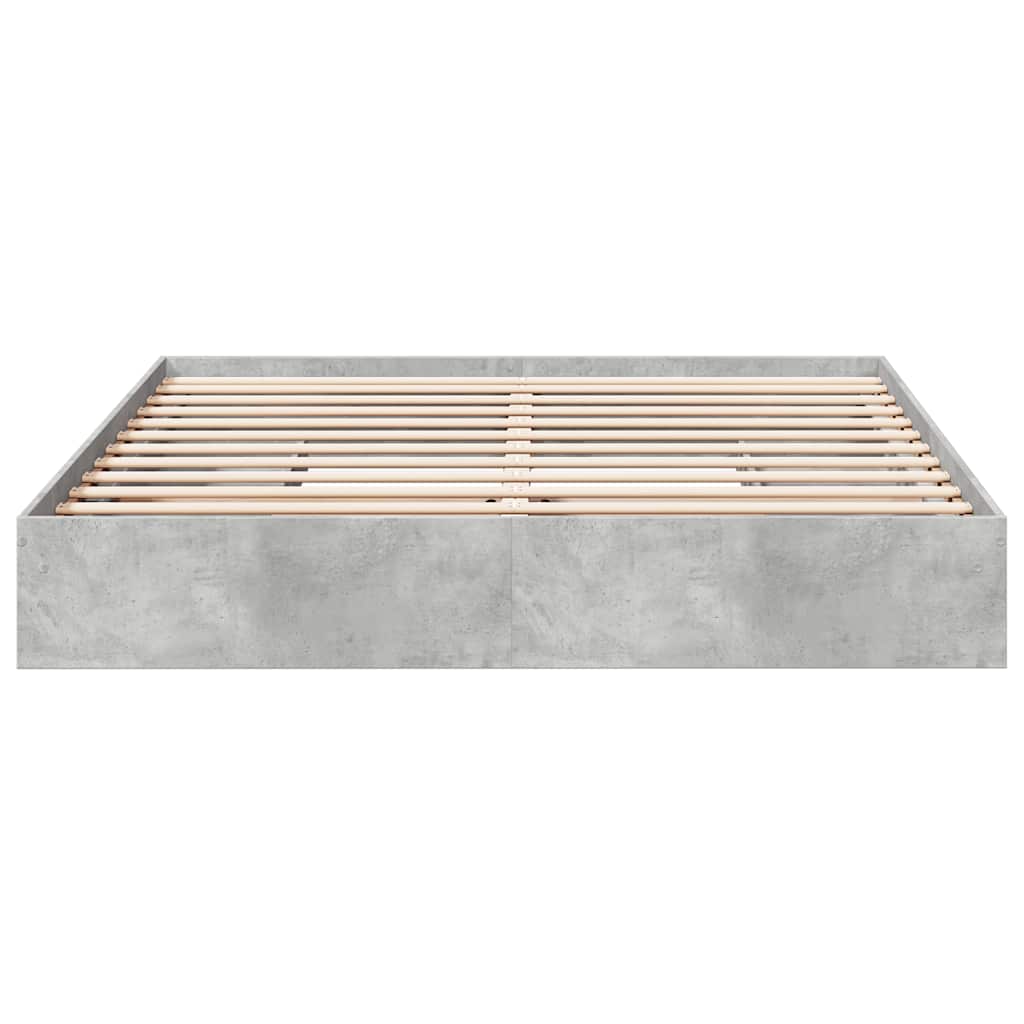sengeramme med skuffer 180x200 cm konstrueret træ betongrå