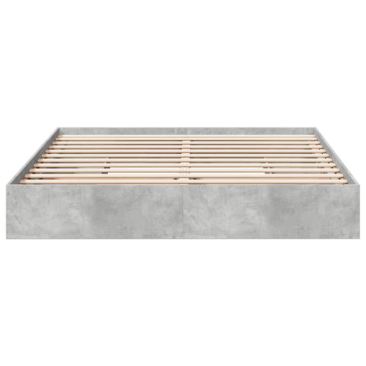 sengeramme med skuffer 180x200 cm konstrueret træ betongrå