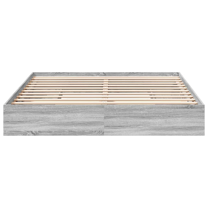 sengeramme med skuffer 180x200 cm konstrueret træ grå sonoma-eg