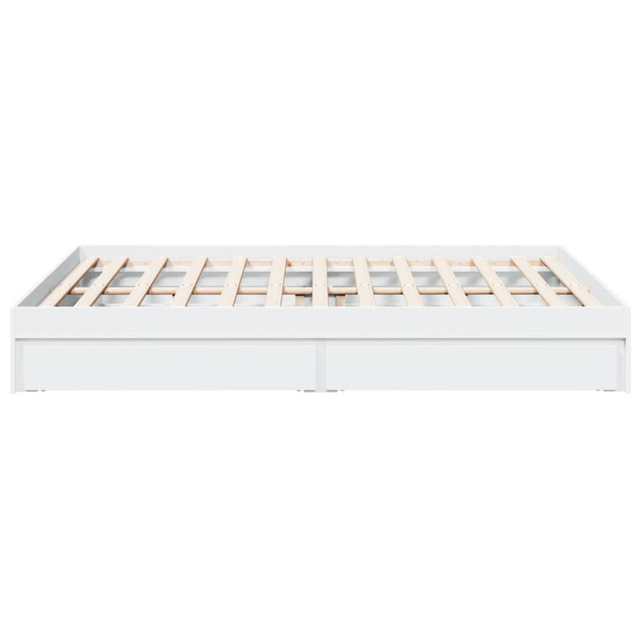 sengeramme med skuffer 160x200 cm konstrueret træ hvid