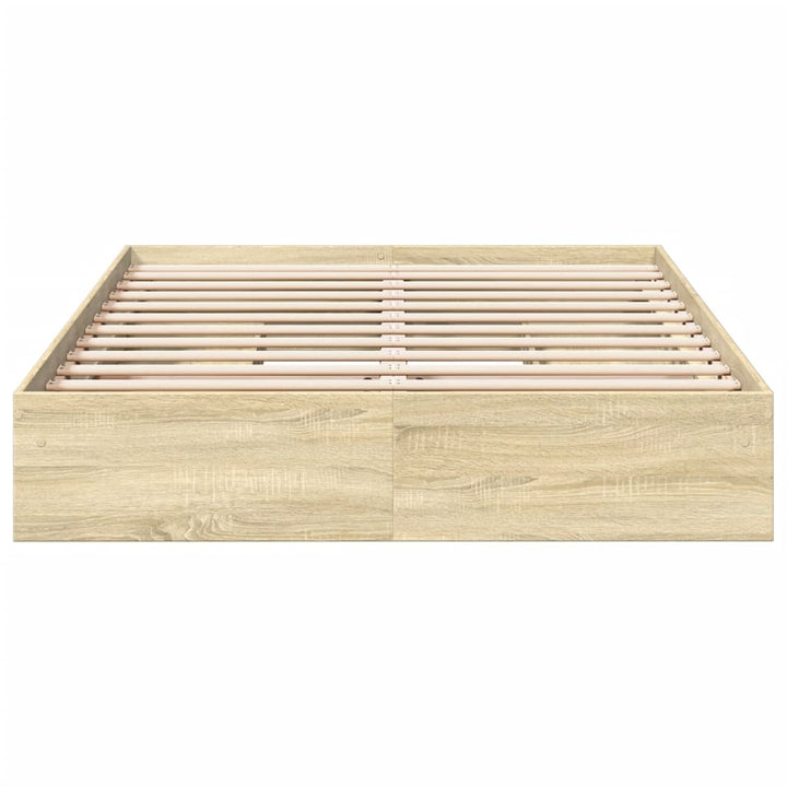 sengeramme med skuffer 160x200 cm konstrueret træ sonoma-eg