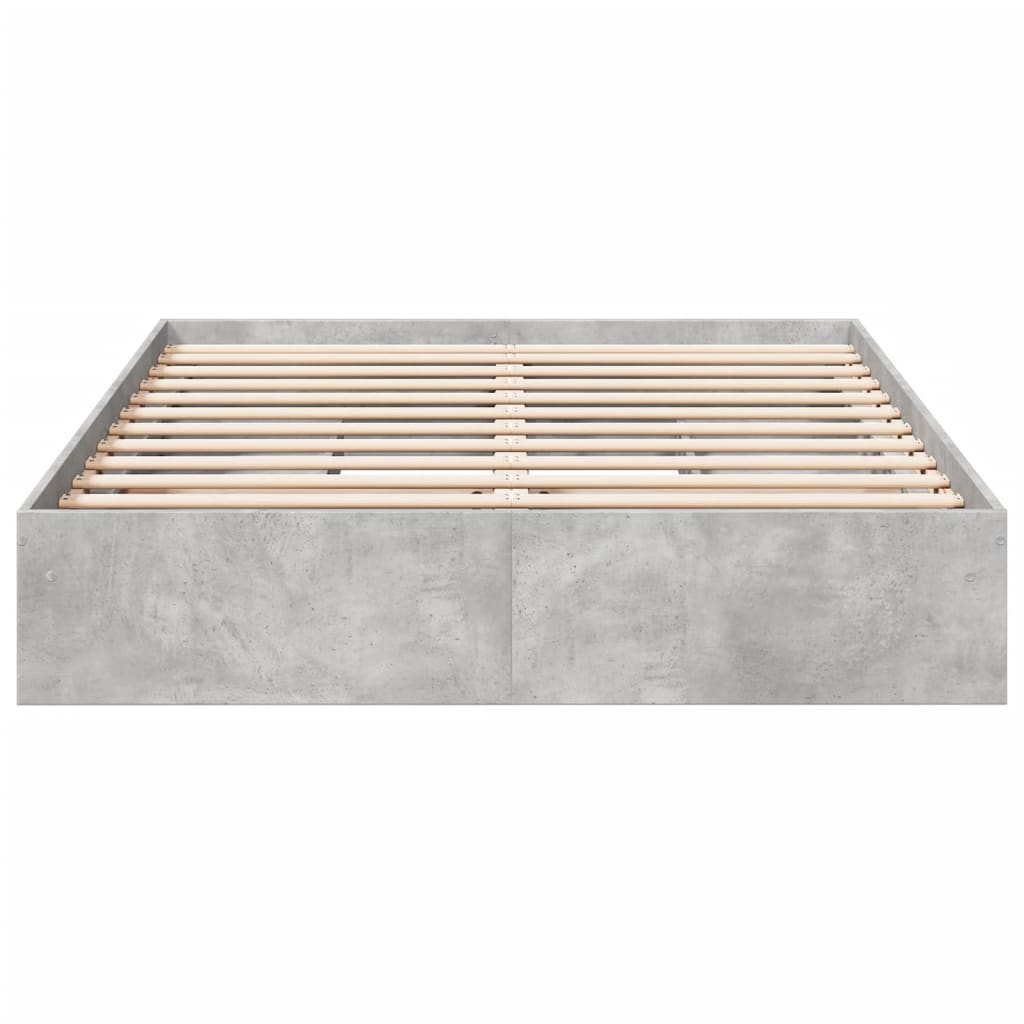sengeramme med skuffer 160x200 cm konstrueret træ betongrå