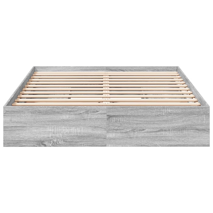 sengeramme med skuffer 160x200 cm konstrueret træ grå sonoma-eg