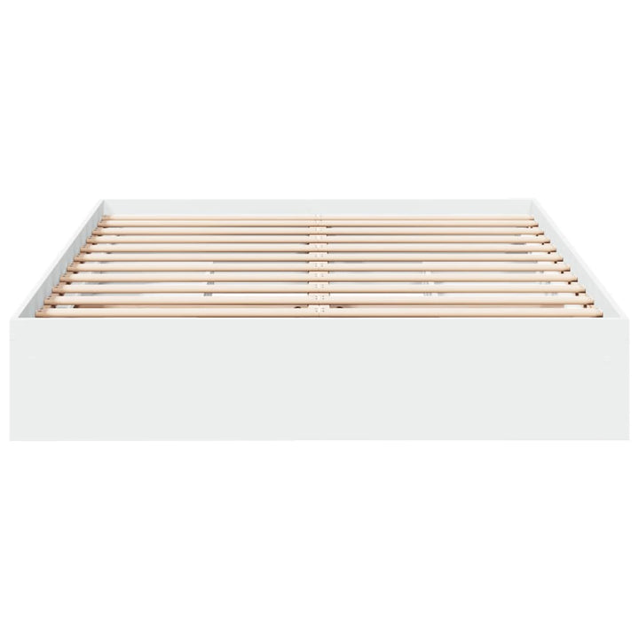 sengeramme med skuffer 150x200 cm konstrueret træ hvid