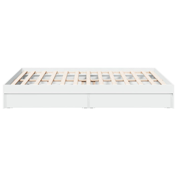 sengeramme med skuffer 150x200 cm konstrueret træ hvid