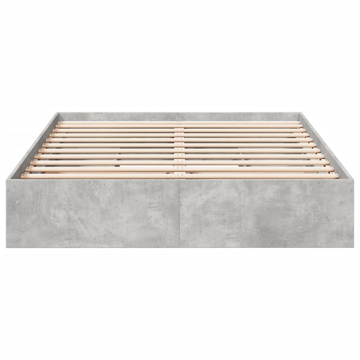 sengeramme med skuffer 150x200 cm konstrueret træ betongrå