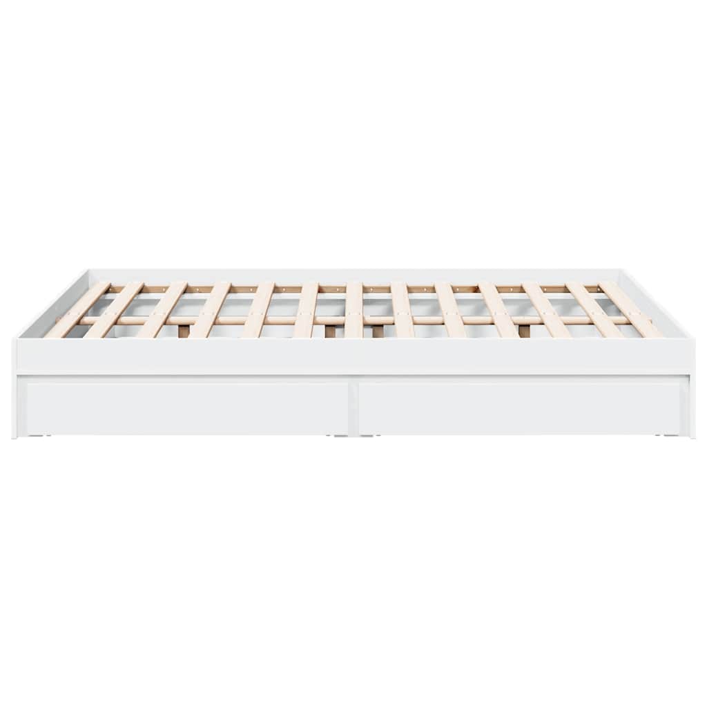 sengeramme med skuffer 120x200 cm konstrueret træ hvid