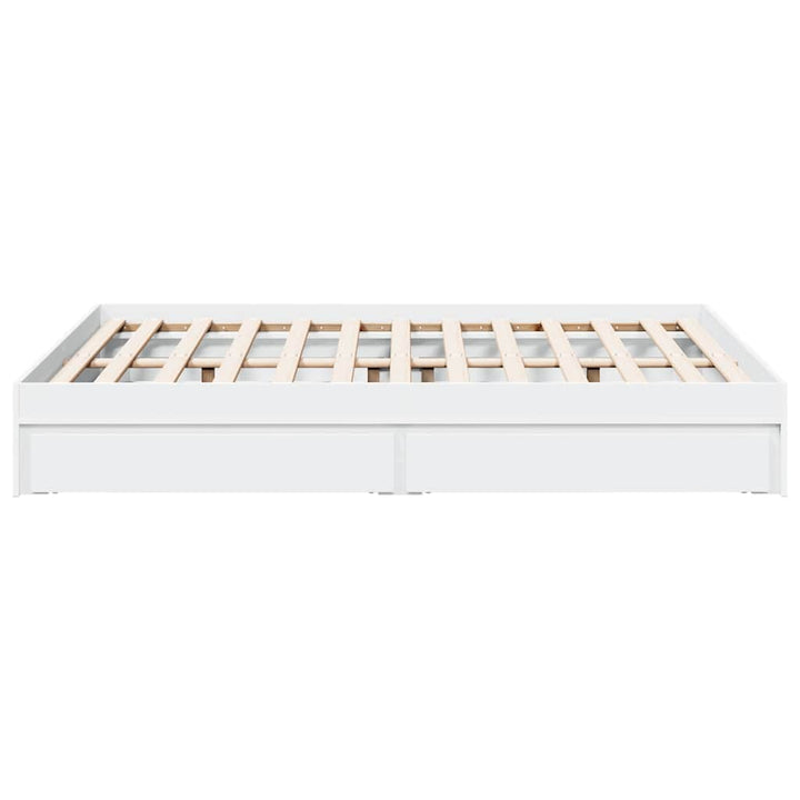 sengeramme med skuffer 120x200 cm konstrueret træ hvid