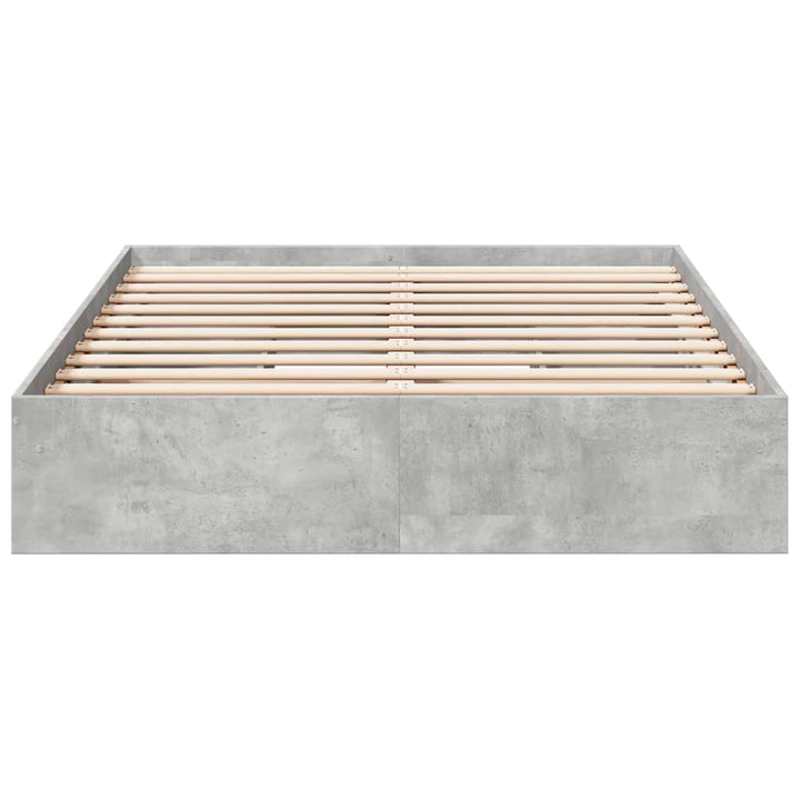 sengeramme med skuffer 120x200 cm konstrueret træ betongrå