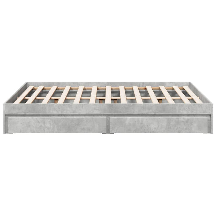 sengeramme med skuffer 120x200 cm konstrueret træ betongrå