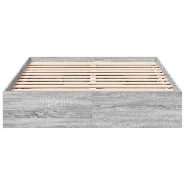 sengeramme med skuffer 120x200 cm konstrueret træ grå sonoma-eg