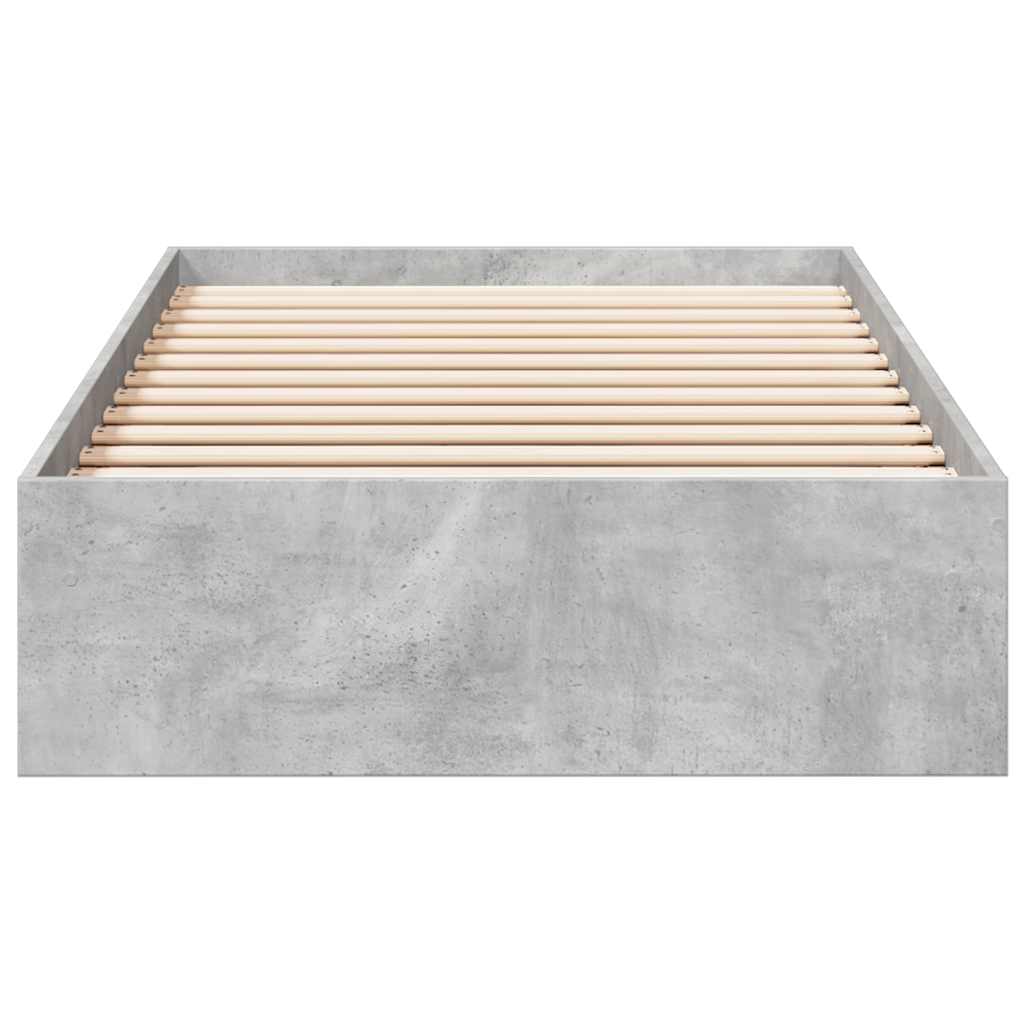sengeramme med skuffer 100x200 cm konstrueret træ betongrå