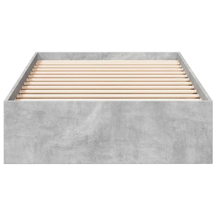 sengeramme med skuffer 100x200 cm konstrueret træ betongrå