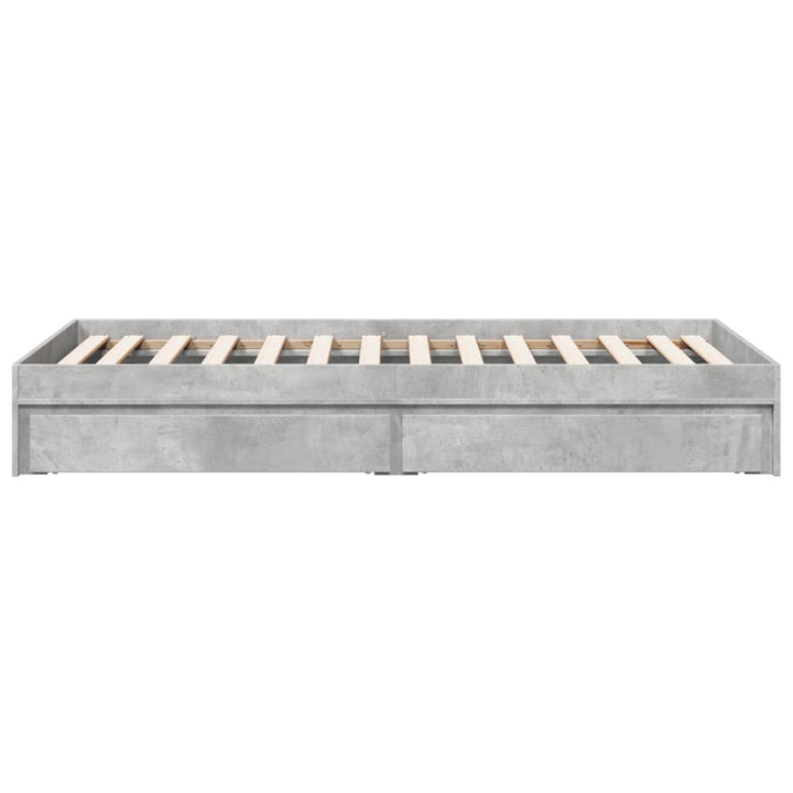 sengeramme med skuffer 100x200 cm konstrueret træ betongrå