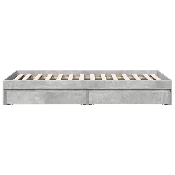 sengeramme med skuffer 100x200 cm konstrueret træ betongrå