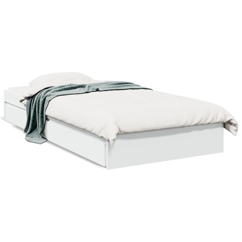 sengeramme 90x200 cm konstrueret træ hvid