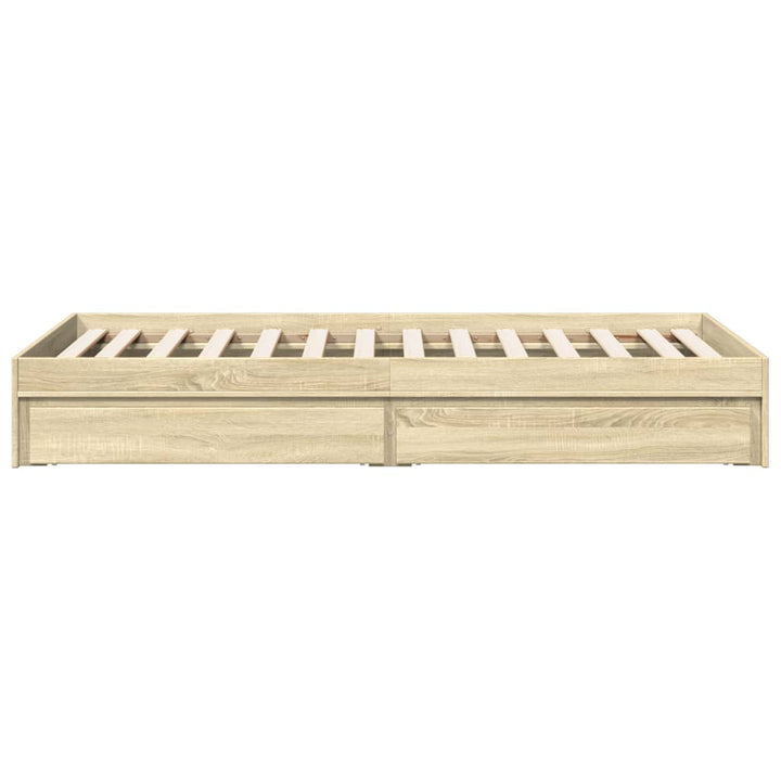 sengeramme med skuffer 90x200 cm konstrueret træ sonoma-eg
