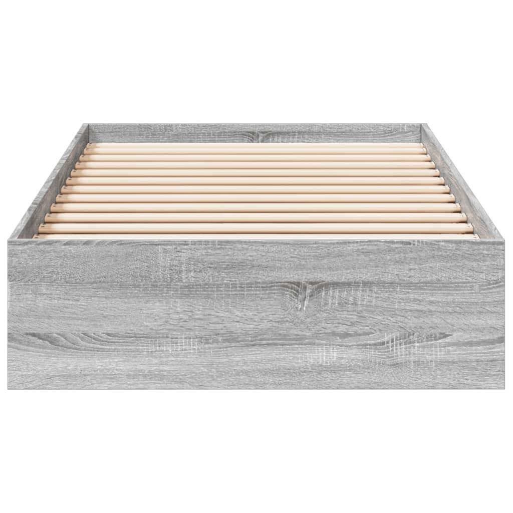 sengeramme med skuffer 90x200 cm konstrueret træ grå sonoma-eg