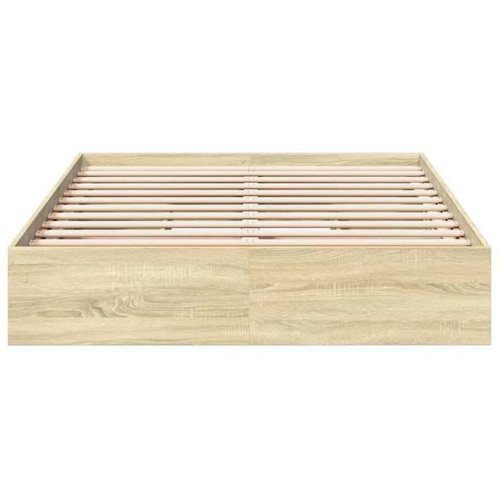 sengeramme med skuffer 120x190 cm konstrueret træ sonoma-eg