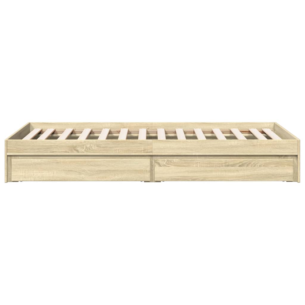 sengeramme med skuffer 90x190 cm konstrueret træ sonoma-eg