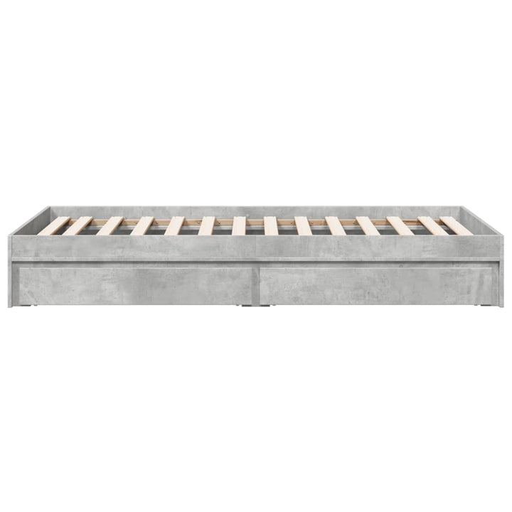 sengeramme med skuffer 90x190 cm konstrueret træ betongrå