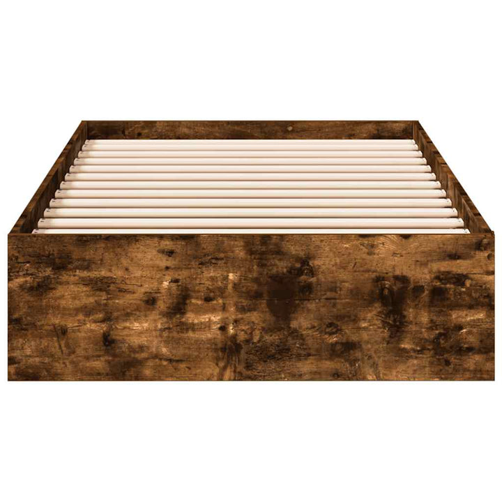 sengeramme med skuffer 90x190 cm konstrueret træ røget eg