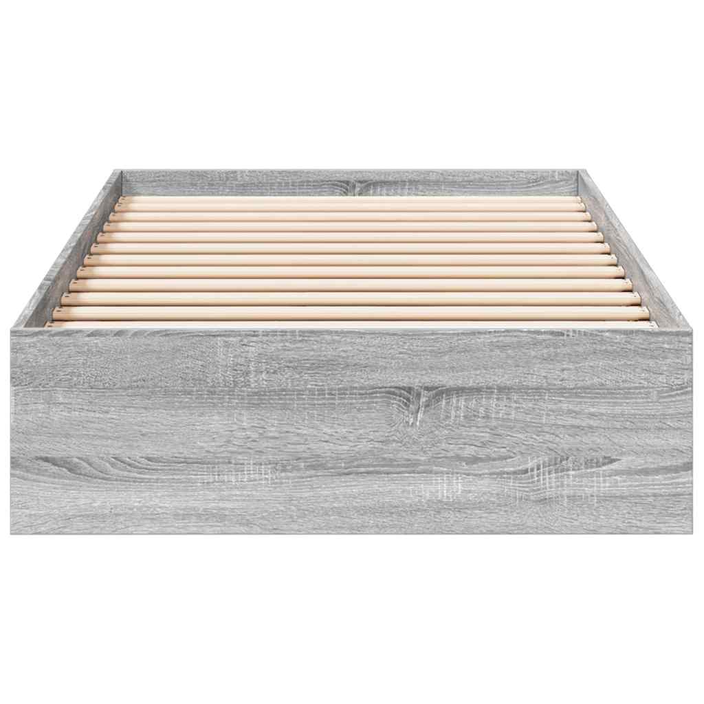 sengeramme med skuffer 90x190 cm konstrueret træ grå sonoma-eg