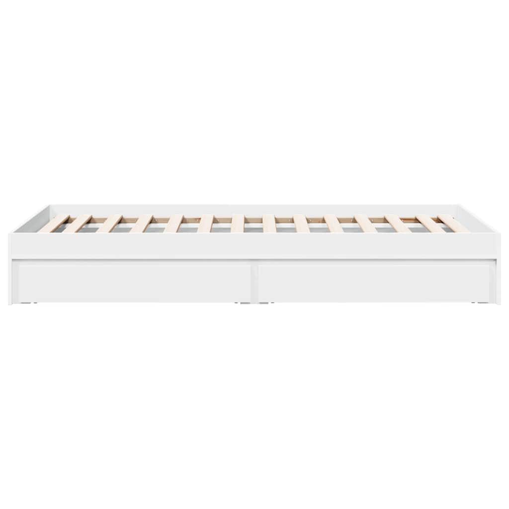 sengeramme med skuffer 75x190 cm konstrueret træ hvid