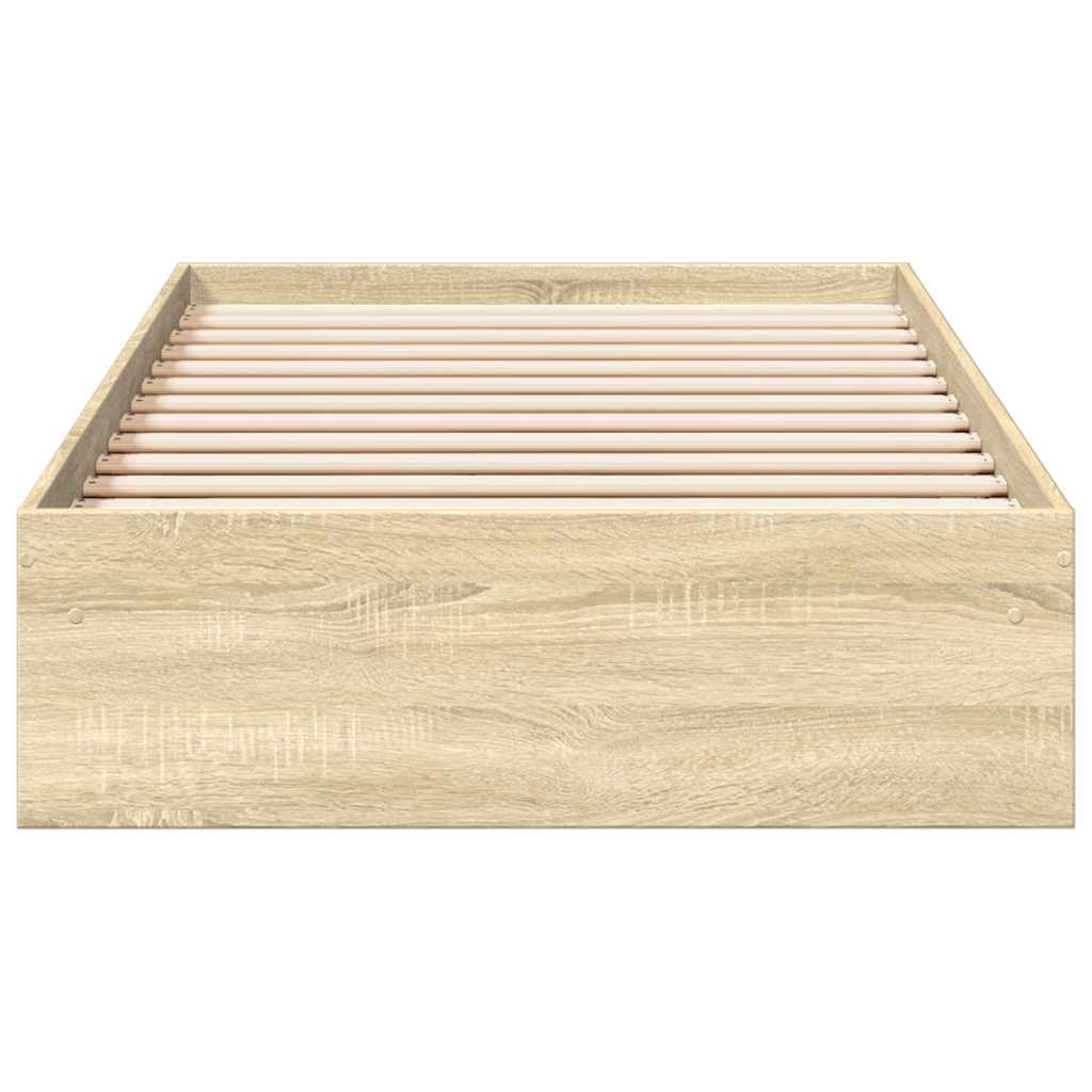 sengeramme med skuffer 75x190 cm konstrueret træ sonoma-eg