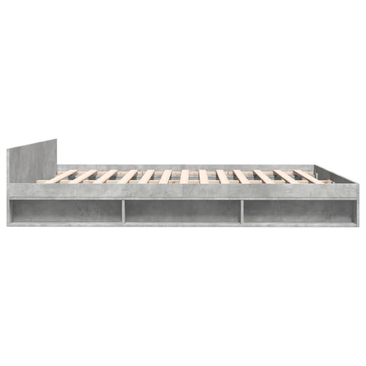 sengeramme med skuffer 200x200 cm konstrueret træ betongrå