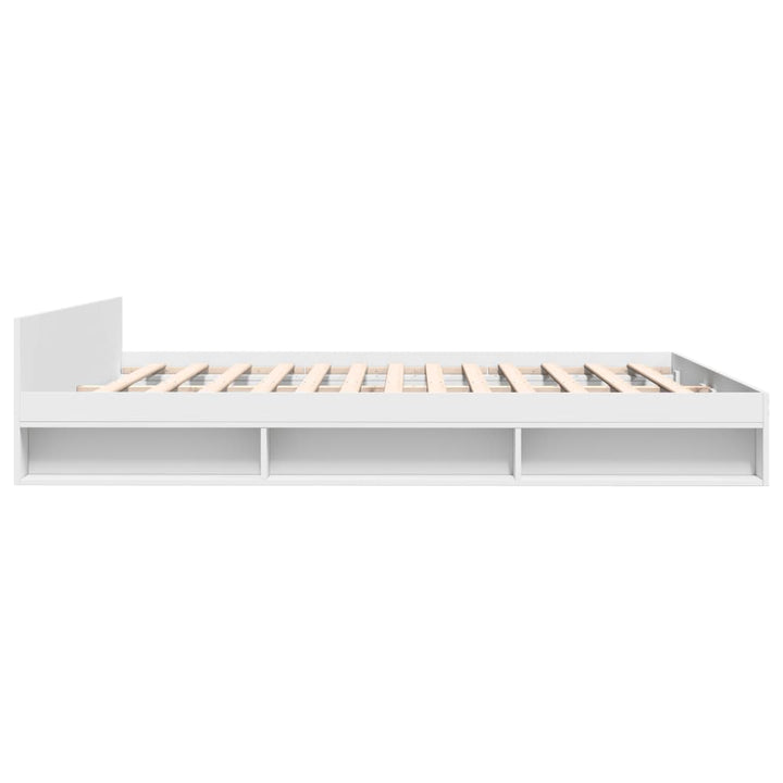 sengeramme med skuffer 180x200 cm konstrueret træ hvid