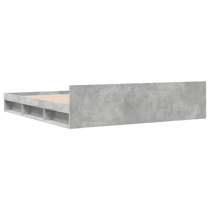 sengeramme med skuffer 180x200 cm konstrueret træ betongrå