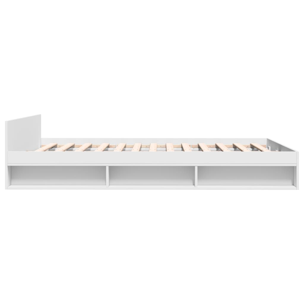 sengeramme med skuffer 150x200 cm konstrueret træ hvid