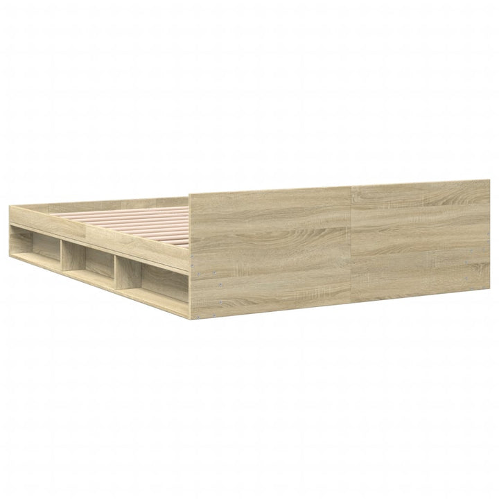 sengeramme med skuffer 140x200 cm konstrueret træ sonoma-eg