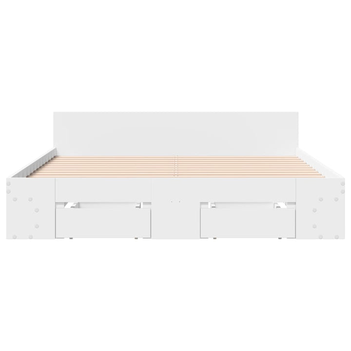 sengeramme med skuffer 120x200 cm konstrueret træ hvid
