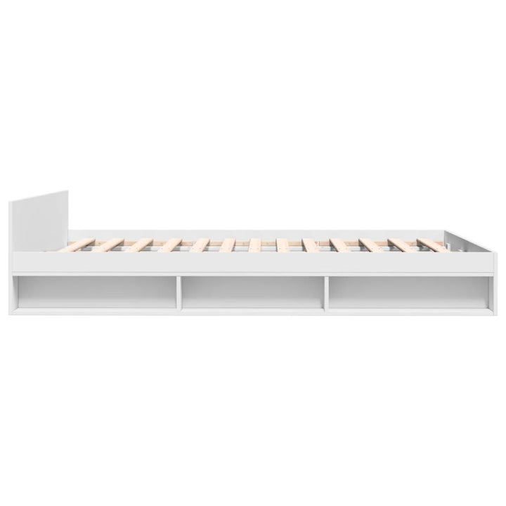 sengeramme med skuffer 120x200 cm konstrueret træ hvid