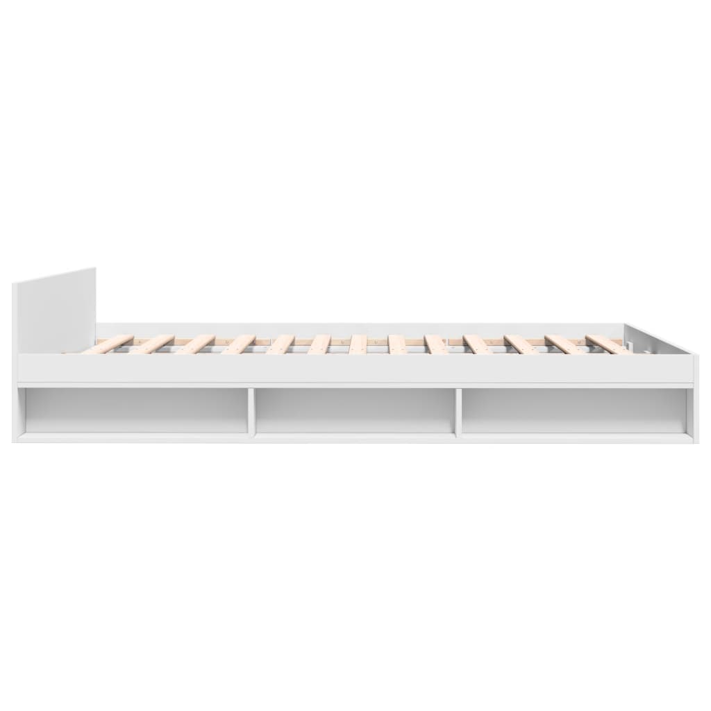 sengeramme med skuffer 140x190 cm konstrueret træ hvid