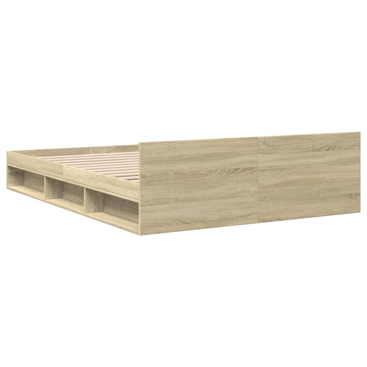 sengeramme med skuffer 120x190 cm konstrueret træ sonoma-eg